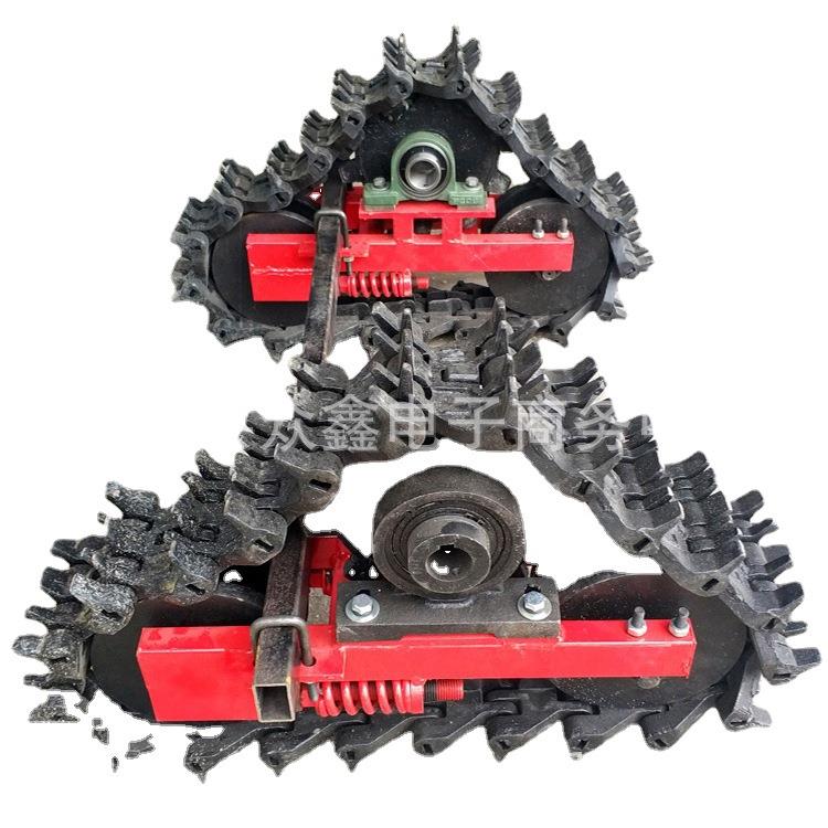 济南链轨轮手扶车小型水田行走轮履带式链轨轮防滑泥田链轨轮