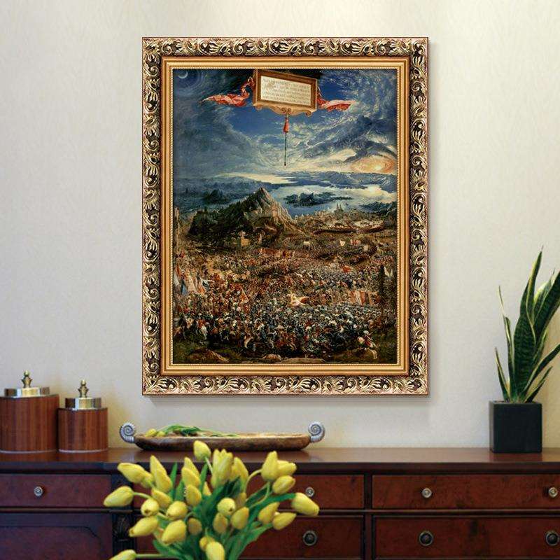 史诗级战争装饰画古战场面大气势恢宏战役挂画古典人物油画壁画