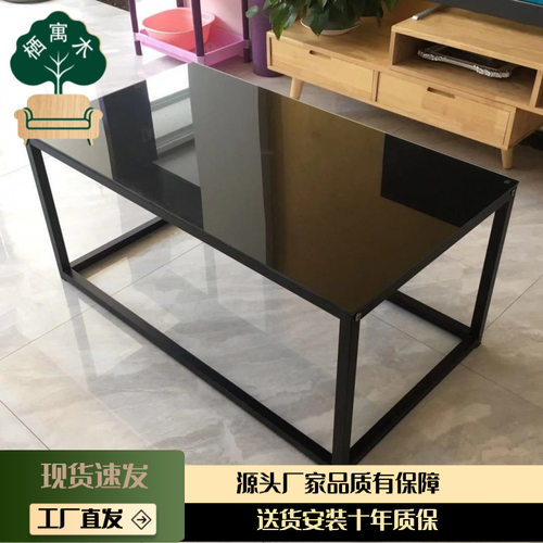 简约现代小户型家用玻璃茶几办公室茶几钢化玻璃方形客厅玻璃桌子