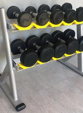 家用商用健身房健身器材专业双层哑铃架六角圆形固定哑铃展示架子