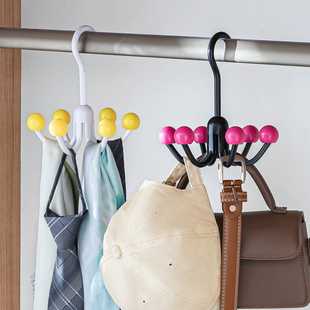 360°旋转一目了然好找好拿 衣柜收纳神器多功能帽子内衣六爪挂钩