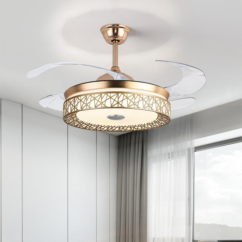 蓝牙音乐音响吊扇灯超薄一体隐形吊扇灯客厅饭厅变频遥控风扇吊灯