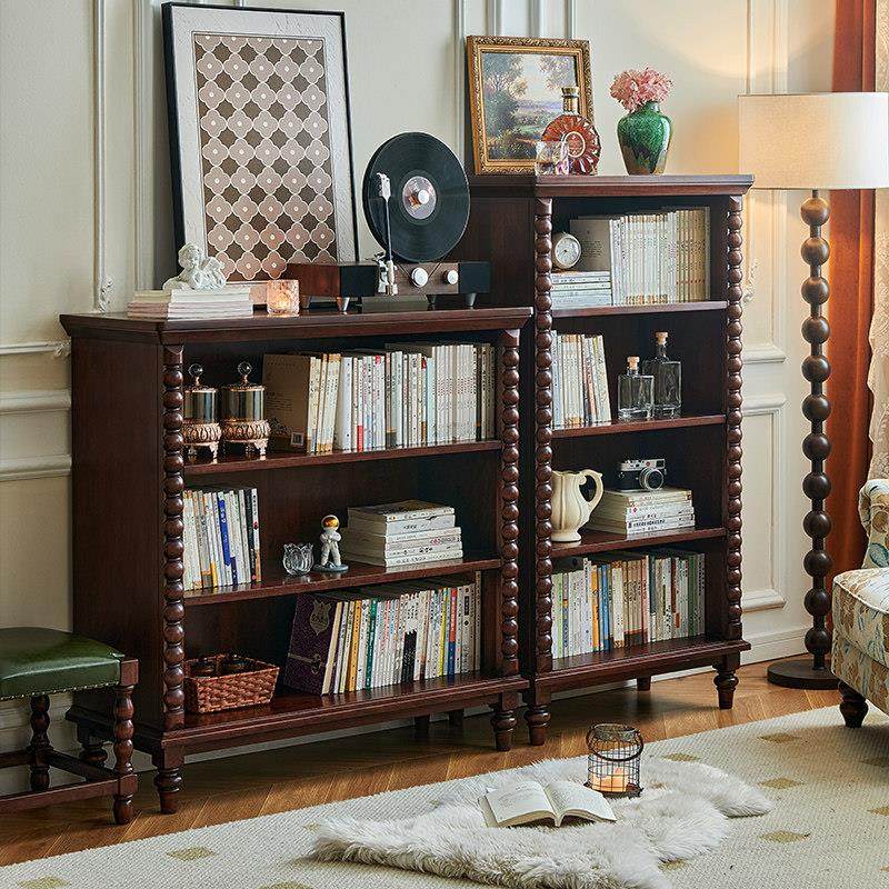 法式覆古实木书架落地置物架全核桃木客厅开 放式靠墙高矮组合柜,住宅家具,书架,淘宝优惠券,粉丝福利购,淘宝优惠卷
