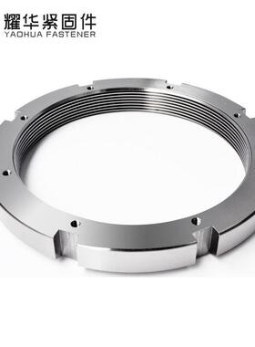 KML/HML3084--Tr420*5 锁紧圆螺母 梯形螺纹带锁紧卡扣开 槽螺帽