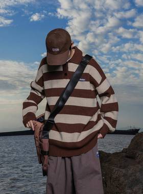 GOGOS上OON毛衣新男8MY831200g款秋冬衣长袖针织o衫plo衫条纹学生