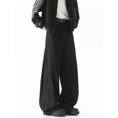 Dofernery美国覆古弯刀牛仔裤男士春夏时尚品牌宽松休闲阔腿直筒