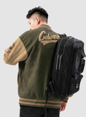 Ninpu立e春秋麂皮潮领防b01128风运动球制服r男士潮牌日棒式宽松