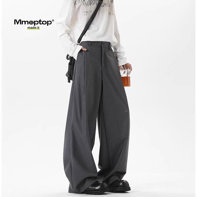 Mmoptop美凉式冰丝刀裤男款垂夏季褶皱感宽松感阔弯腿裤S170-HK2