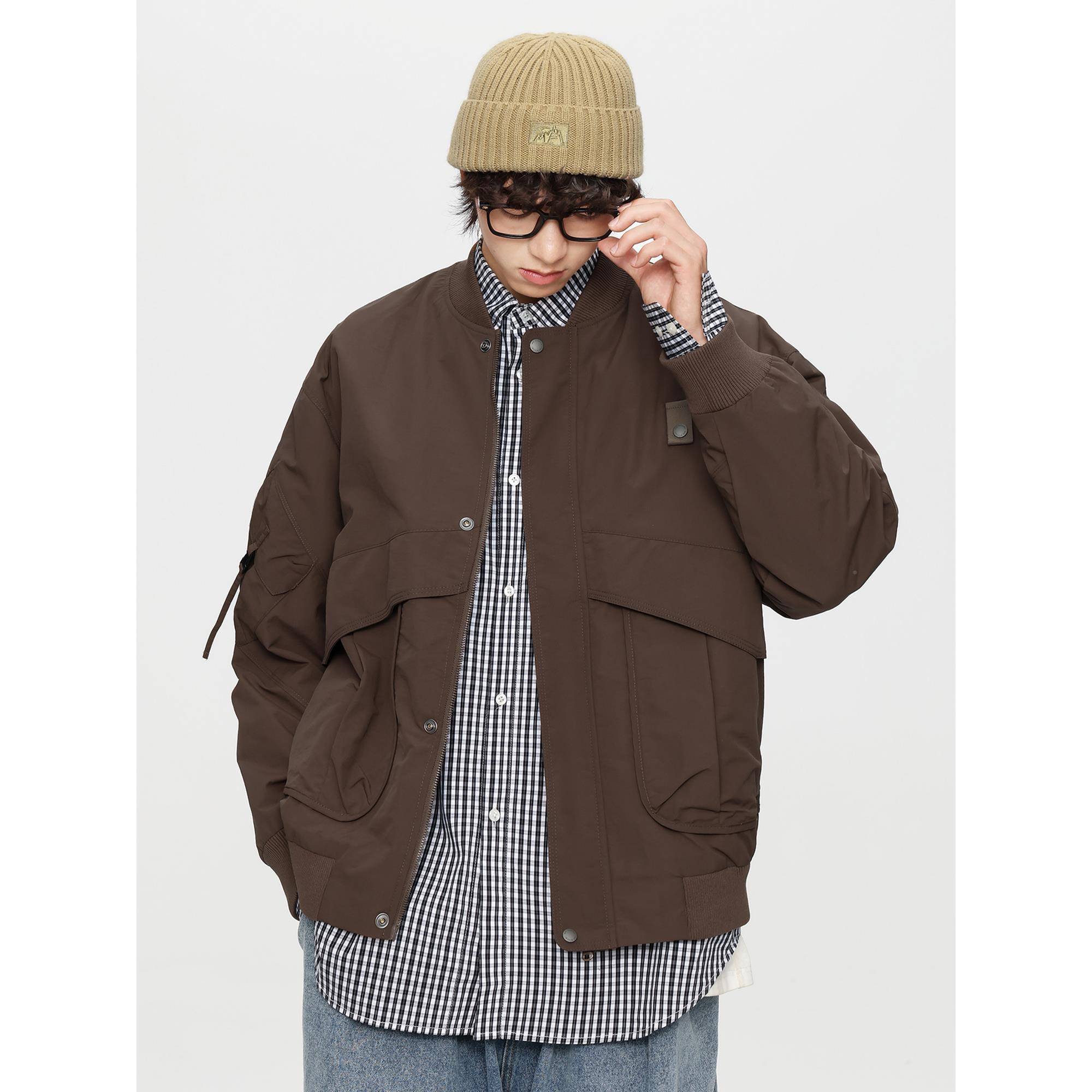 G\/08241GTRG225罗年秋款情侣覆古休闲棒球服夹美0式高街纹克底摆