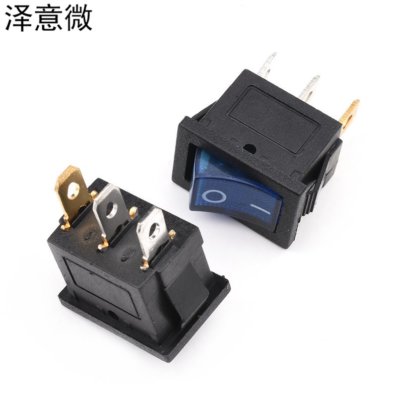 KCD1船形开关 船型翘板电源带灯2脚2档3脚3档103三脚102二档101/N