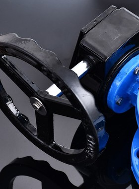 D341X-1f0/16涡轮法兰式蝶阀球墨铸铁软密封手动对夹阀门DN50 658