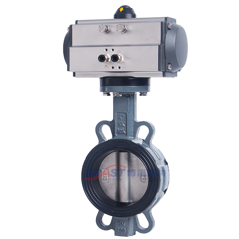 K气动对a夹蝶阀 D671XP-10/16C WCB阀体 304板 乙丙阀座 AT/GT型