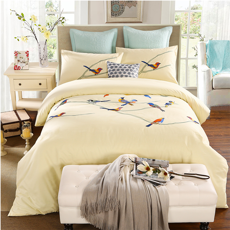 极速四件套床单四件套刺绣2x.0m床 床笠 床单被套单人三件套