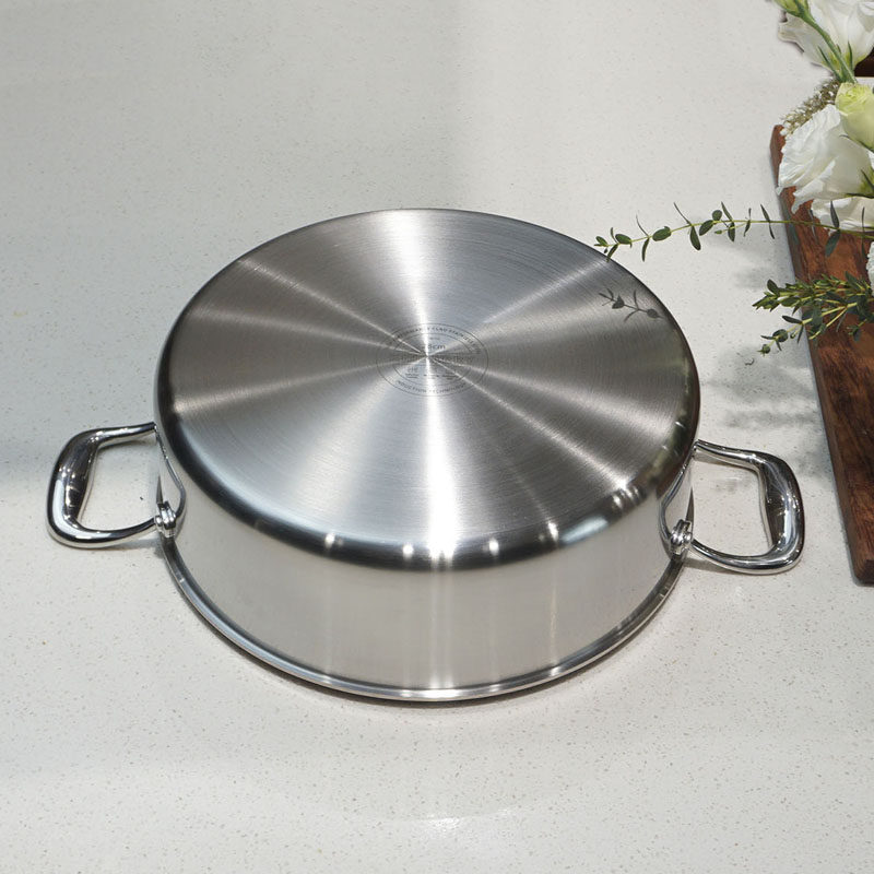 新品精品夹铜不锈钢煎炖s闷蒸多功能锅28cm平底火锅无涂层包邮,厨房/烹饪用具,煎锅/平底锅,淘宝优惠券,粉丝福利购,淘宝优惠卷