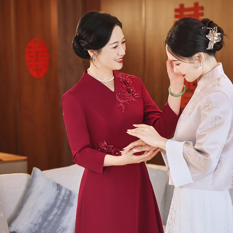 【景枫】喜婆婆g婚宴装2025新款冬季婚礼妈妈礼服年轻旗袍高端结