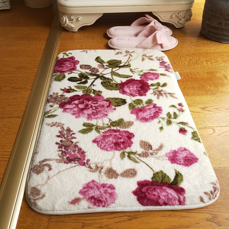 极速短绒玫d瑰花浴室吸水脚垫卫生间门垫厨房门垫客厅卧室床边毯,居家布艺,家用脚垫,淘宝优惠券,粉丝福利购,淘宝优惠卷