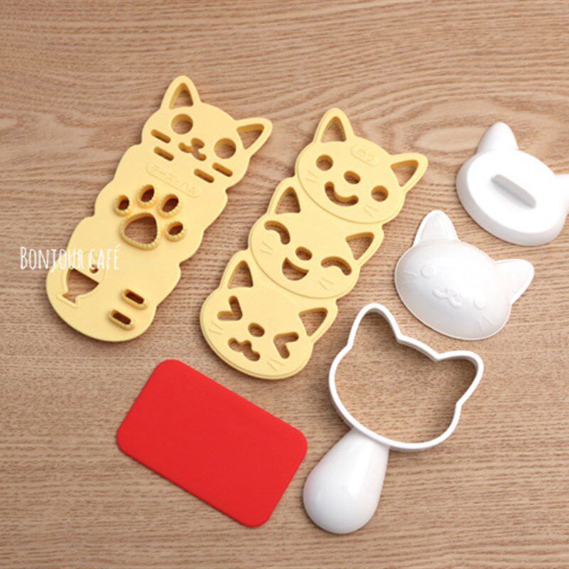 新品进口小猫咪饭团模具q宝宝辅食创意便当套装儿童DIY米饭模磨具