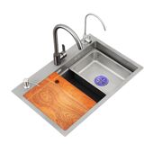 极速枪灰纳米加厚SUS304洗碗池C子厨房洗菜盆不锈钢水槽单槽洗菜