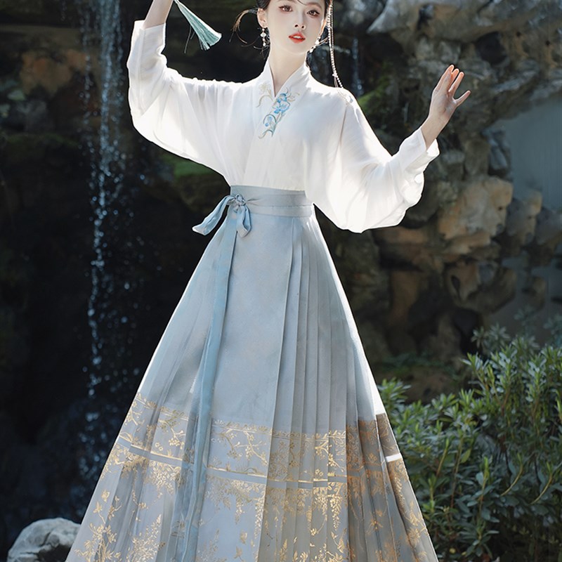 极速新中式粉色马面裙伴娘服女国风订婚礼H服汉服连衣裙2024新款