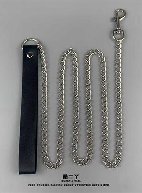 极速酷二丫e金属链条暗黑绳子项链配饰牵引绳拍照道具母狗炼项圈