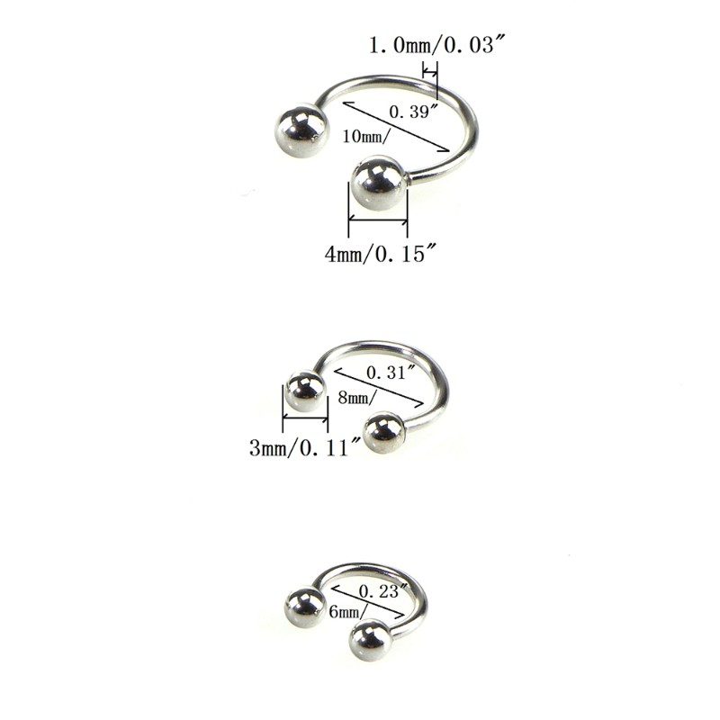 1pcs Nose Septum Ring Lip NippBle Eyebrow Lobe Rings Hoop Ho