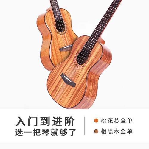 新品趣弹Rcealsun瑞声全单板尤克里里AC100/200桃花芯相思木23寸2