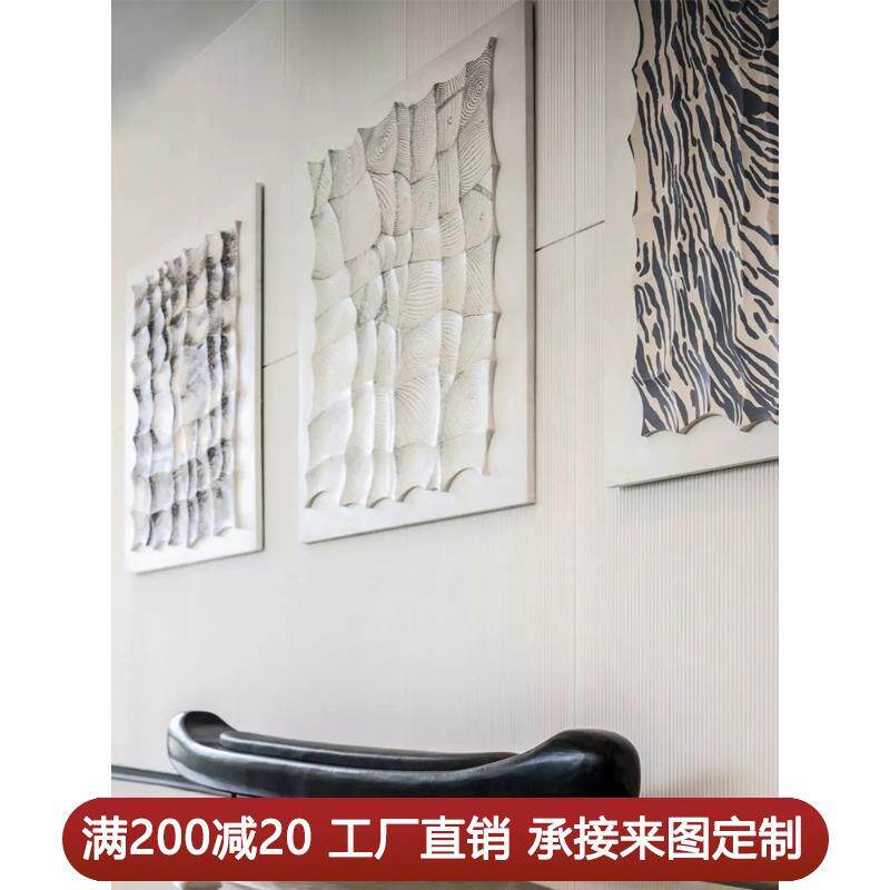 现代简约玄关装饰画过道餐厅楼梯样板间售楼部立体画手绘油画挂画