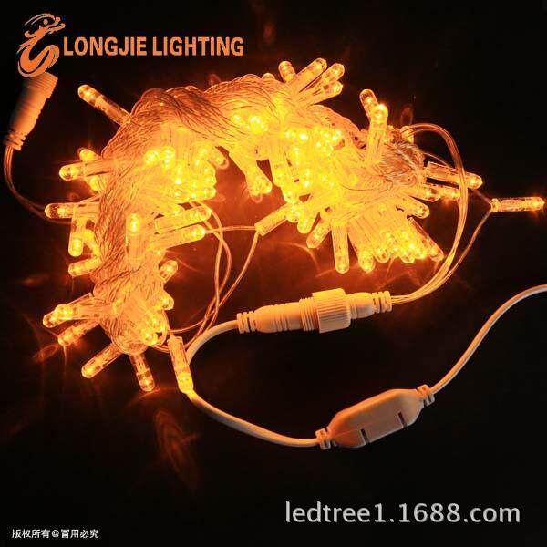 10米100灯 可连接式 黄光PVC线泡壳灯串，LED户外灯串
