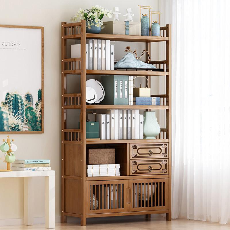 抽实木博古架落地式书架客厅简约展示柜子靠墙储物柜中式家用书柜