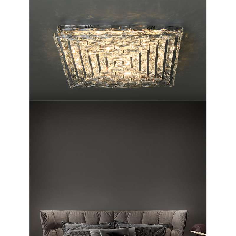 客厅灯2023年新款LED吸顶灯水晶灯具大气轻奢风现代简约大厅主灯