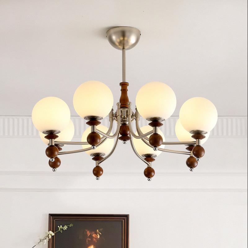 法式复古客厅吊灯2025新款中古风南洋魔豆灯大厅主灯美式奶油灯具