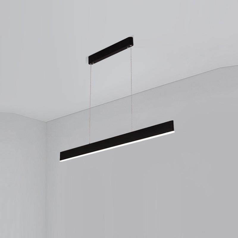 北欧LED铝材工程吊线灯现代简约餐厅办公室亚克力吊灯85V遥控调光