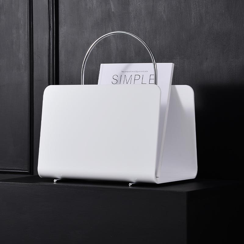 中古风带提手亚克力杂志架小型落地书架桌面书立置物架装饰摆件