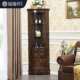 美式 实木角柜墙角置物架弧形餐厅转角柜拐角柜三角形小酒柜玻璃门