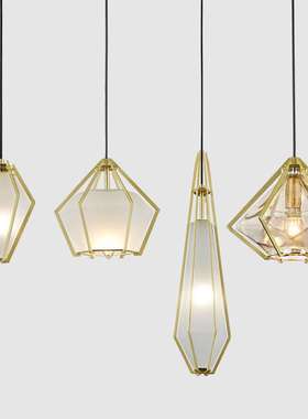 后现代创意地中海吊灯酒吧翡翠绿色金属玻璃餐桌卧室书房餐厅吊灯