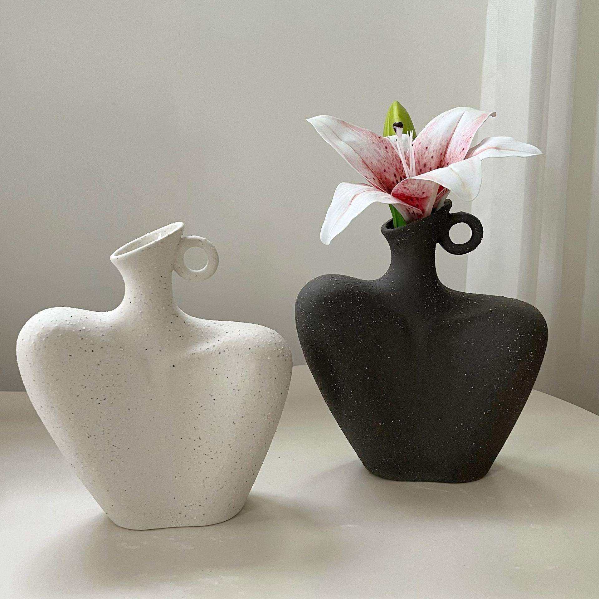 陶瓷艺术锁骨花瓶粗陶摆件客厅插花小众设计感电视酒柜玄关工艺品,农机/农具/农膜,其它农用工具,淘宝优惠券,粉丝福利购,淘宝优惠卷