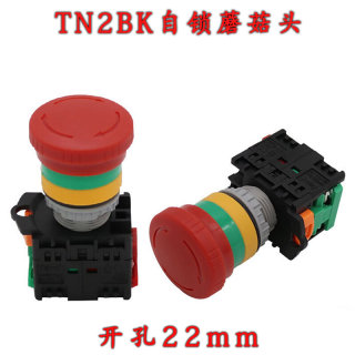 TN2BK-11ZS设备按压锁住控制头连锁式手动自锁急停按钮开关孔22mm