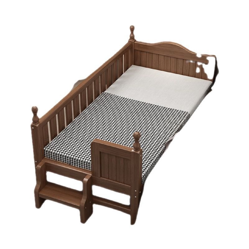 实木儿童床带护栏胡p桃木婴儿床边加宽拼接大床男女小孩单人床