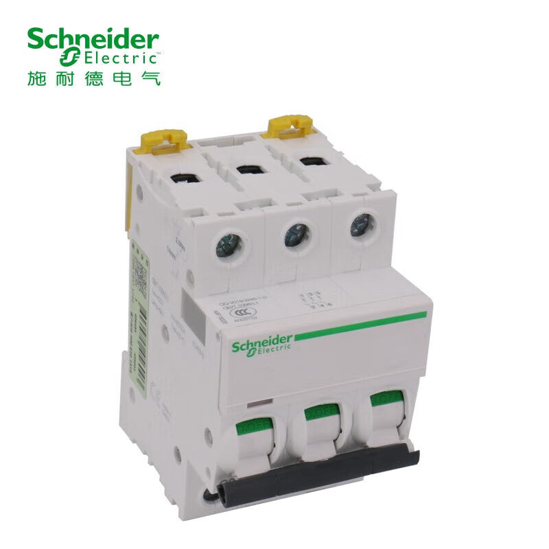 施耐德空气开关A9系列IC65N小型断路器3P三相电三极C型6.3A家用总