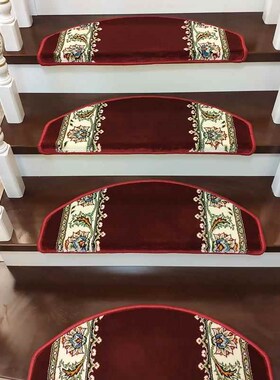 高档新中式家g免胶自粘方形楼梯梯木踏步垫实阶纤维用防滑蓝色地