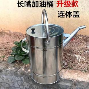 长嘴带盖加油桶10升15升20升汽油桶备用油箱白铁加油壶铁油桶 新款