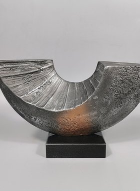 新中式简约d合金大理石抽象艺术雕塑摆件样板房售楼处展厅玄关饰