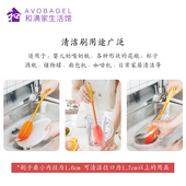 矽胶杯刷家用g长手柄小瓶口婴儿奶瓶刷耐高温不沾锅香Y槟杯刷子硬