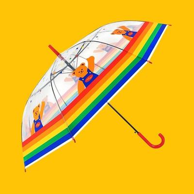 wigglewiggle透明雨伞拍照氛围感道具高颜Q值半自动直杆长柄雨伞