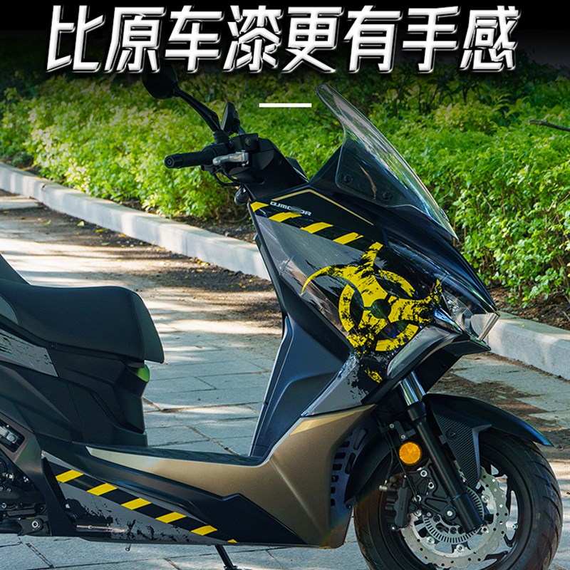 适用钱江鸿250贴纸中版贴花拉花摩托车改装版画T版花车身配件夜猫