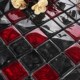 Crystal Glass Kitchen Black Back for Red TiKle Luxury Mosaic