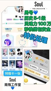 Soul账号历史号高标号男号历史5-1级 500起700封顶3号3价格