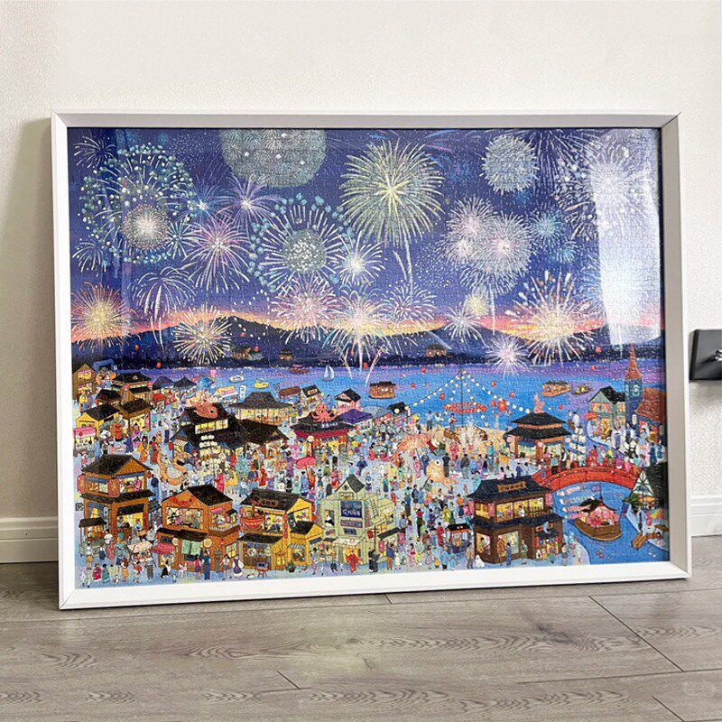 拼图框2000片96*68配套相框实木相框97*69cm70*100猫.空拼图裱框