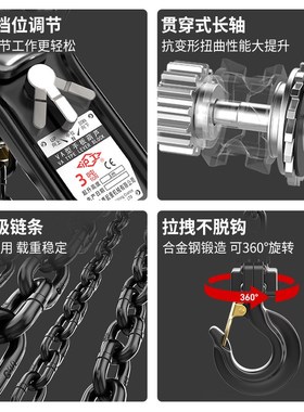 沪工源头厂家手动拉紧线器1吨2t3tD9吨12米提升机牵引起重手扳葫