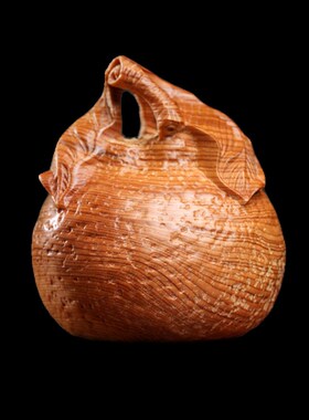 新款天然太行g崖k柏木橘子摆件实木雕刻吉祥如意创意家居手把件摆